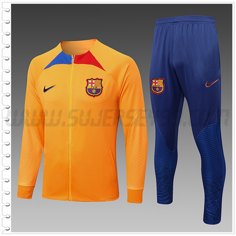 Chaqueta Chandal Futbol FC Barcelona Ninos Amarillo 2022 2023