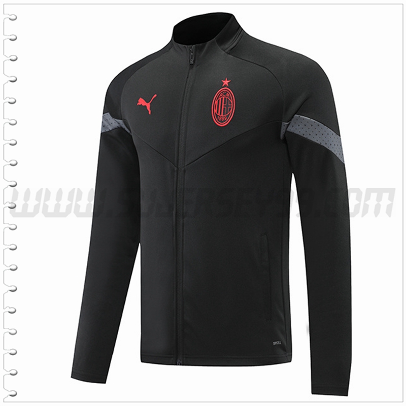 Chaqueta Futbol AC Milan Negro 2022 2023