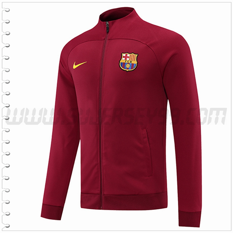 Chaqueta Futbol FC Barcelona Rojo Oscuro 2022 2023