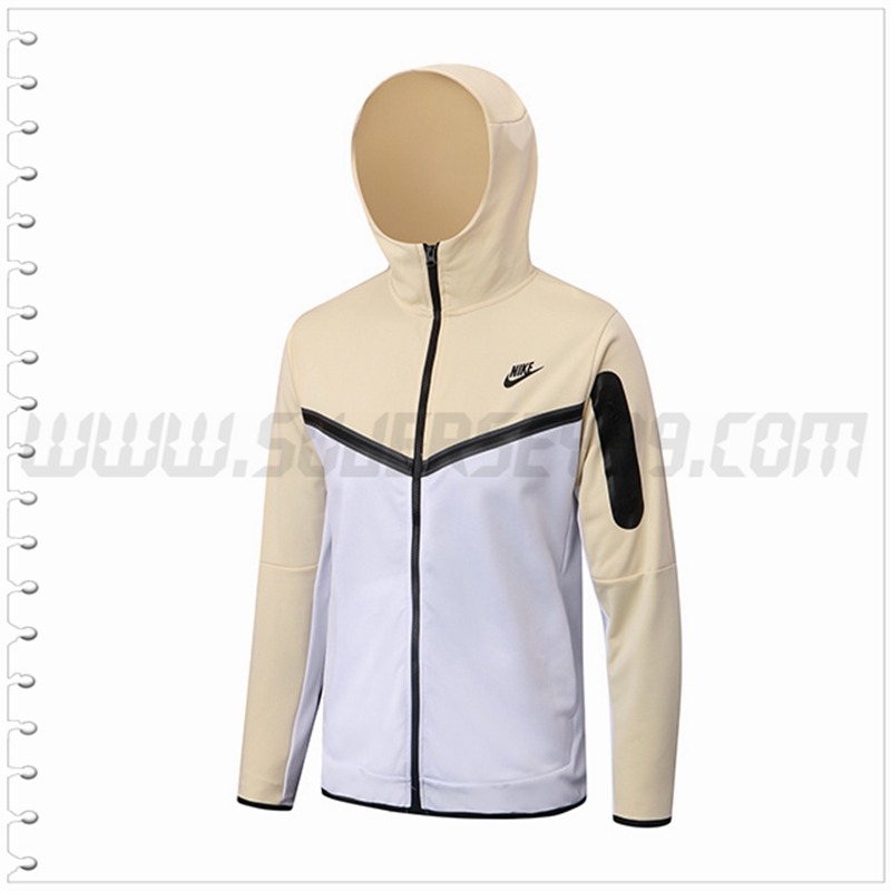 Chaqueta con Capucha NIKE Blanco/Amarillo 2022 2023