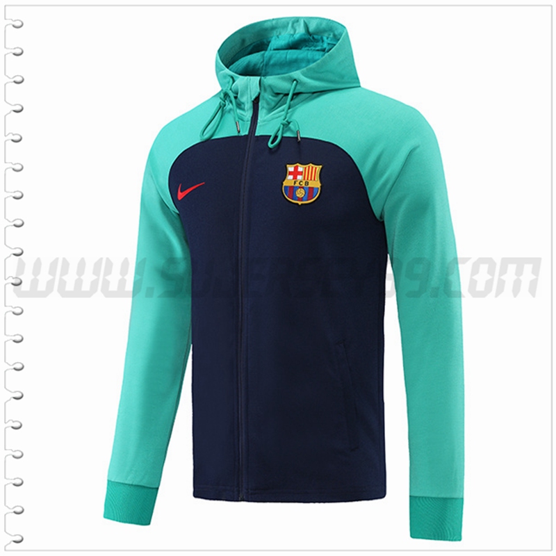 Chaqueta con Capucha FC Barcelona Azul/Verde 2022 2023