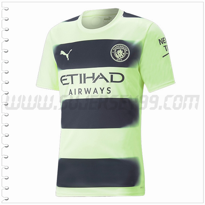 Tercera Nuevo Camiseta Manchester City Verde Negro 2022 2023