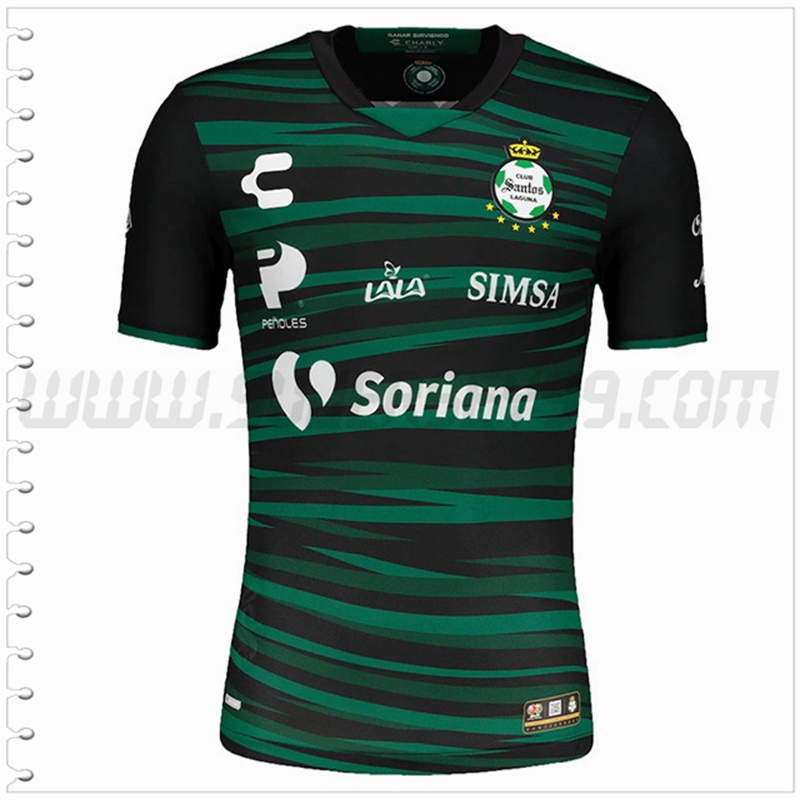 Segunda Nuevo Camiseta Santos Laguna Verde Negro 2022 2023