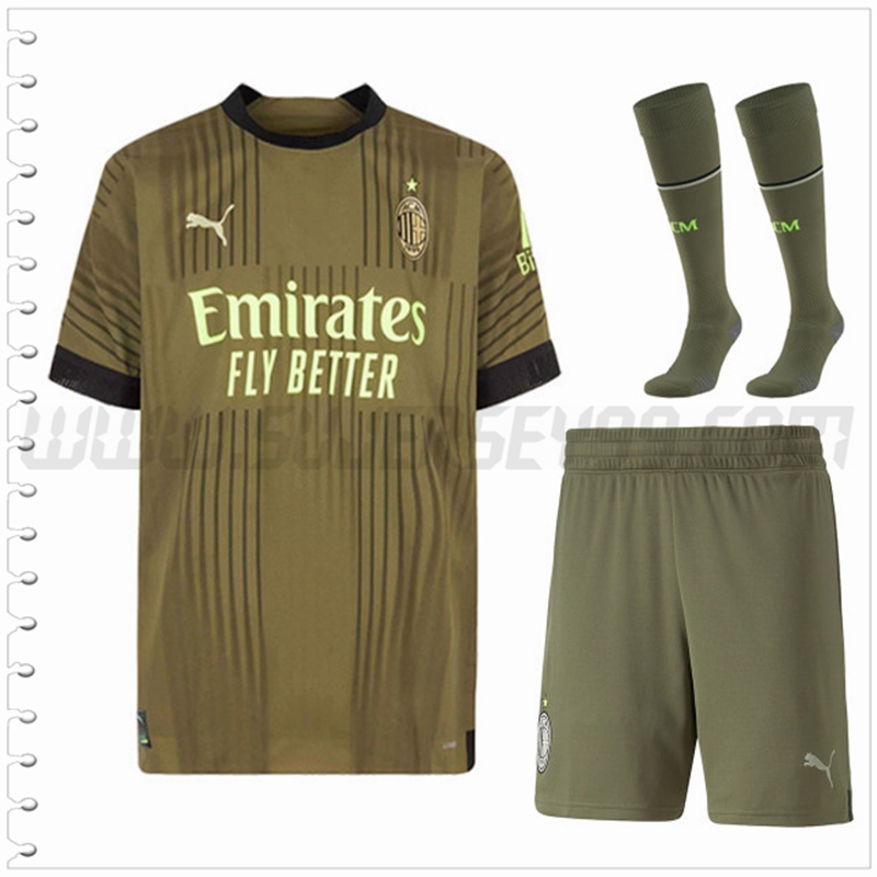 Tercera Equipacion del AC Milan (Pantalones + Calcetines) 2022 2023