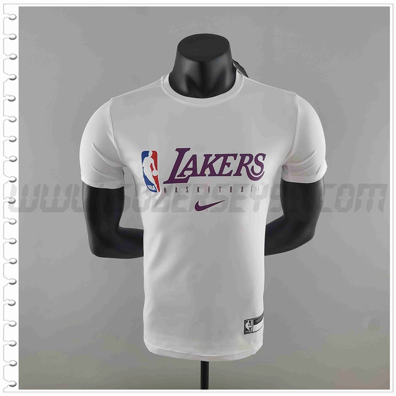 NBA Los Angeles Lakers Camiseta Entrenamiento Blanco #K000221