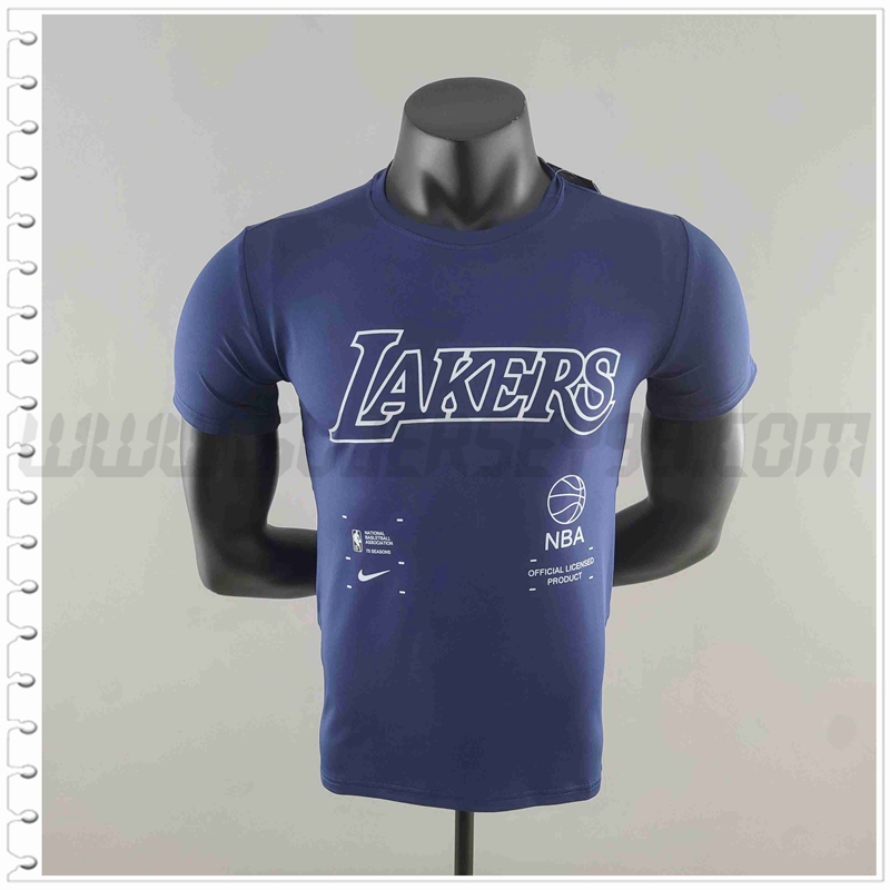 NBA Los Angeles Lakers Camiseta Entrenamiento Negro Azul Marino #K000227