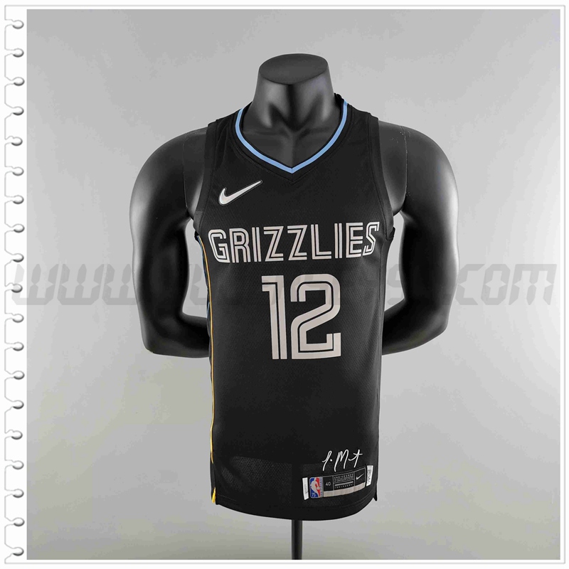 Camiseta Memphis Grizzlies (MORANT #12) Negro Honor Edition