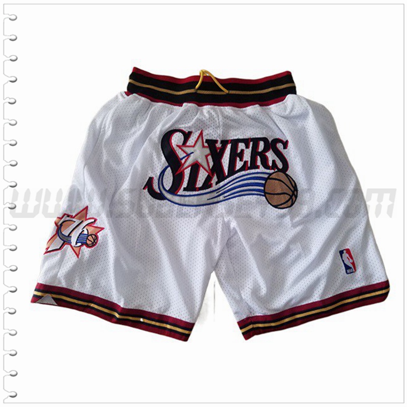 Pantalones Cortos NBA Philadelphia 76ers Blanco