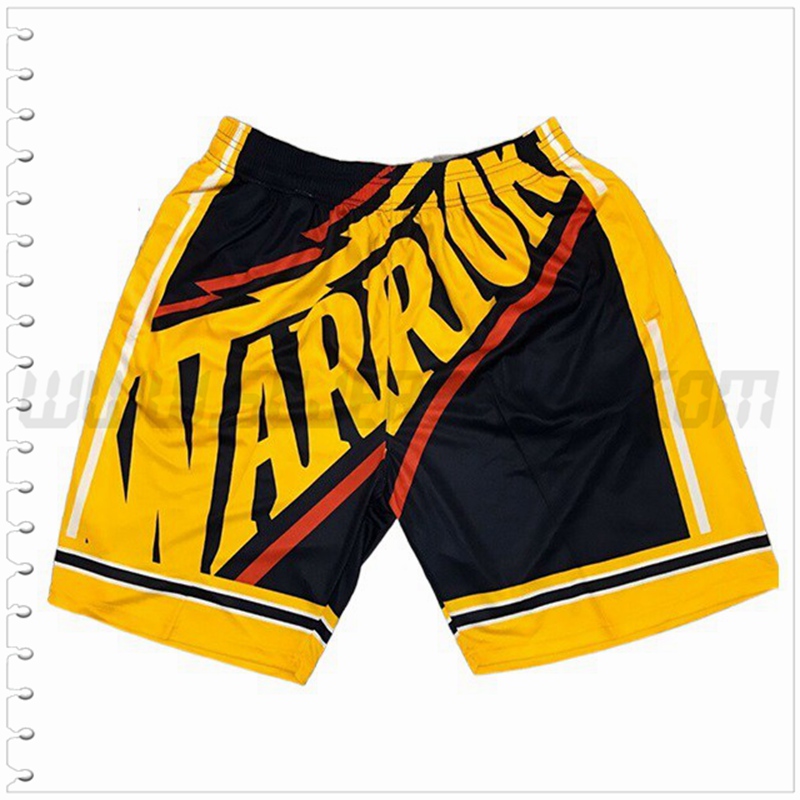 Pantalones Cortos NBA Golden State Warriors Negro/Amarillo