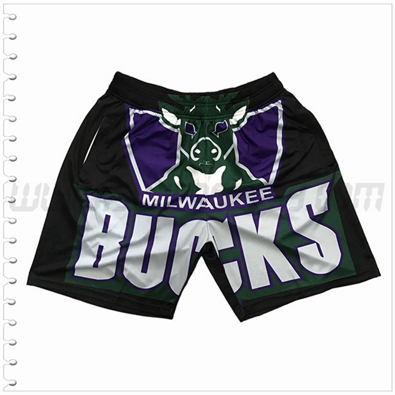 Pantalones Cortos NBA Milwaukee Bucks Negro