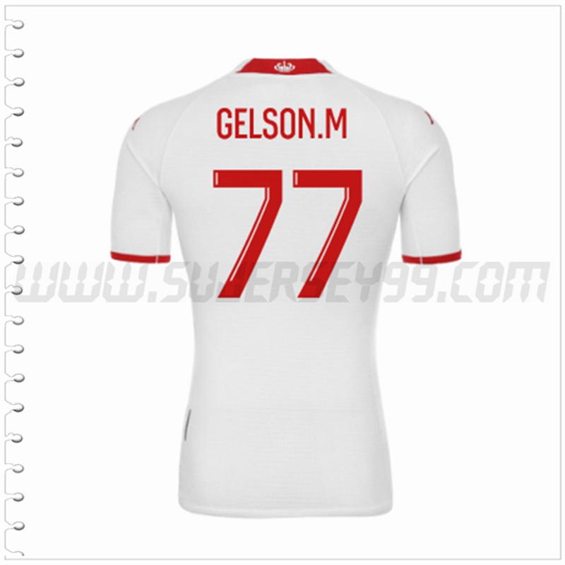 Primera Camiseta Futbol AS Monaco GELSON.M #77 2022 2023