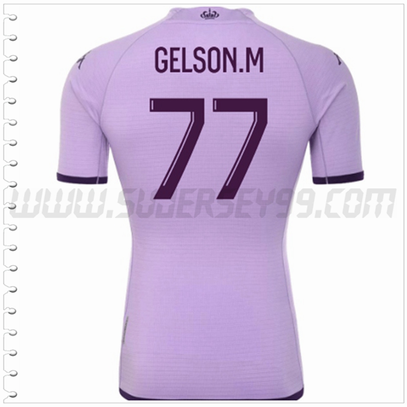 Segunda Camiseta Futbol AS Monaco GELSON.M #77 2022 2023