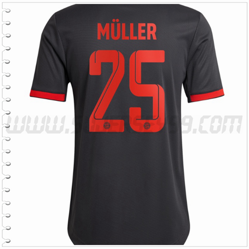 Tercera Camiseta Futbol Bayern Munich MÜLLER #25 2022 2023