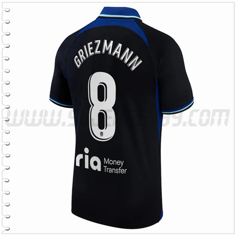 Segunda Camiseta Futbol Atletico Madrid GRIEZMANN #8 2022 2023