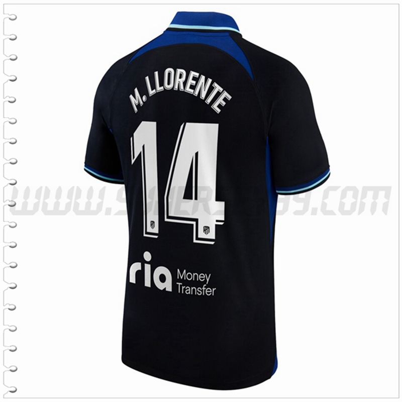 Segunda Camiseta Futbol Atletico Madrid M. LLORENTE #14 2022 2023