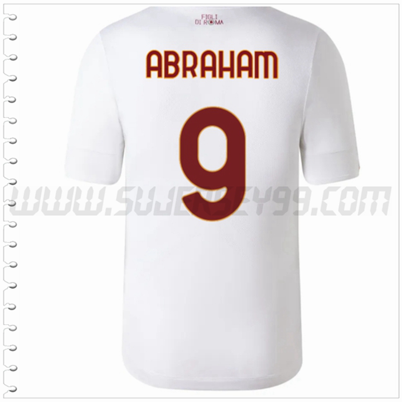 Segunda Camiseta Futbol AS Roma ABRAHAM #9 2022 2023