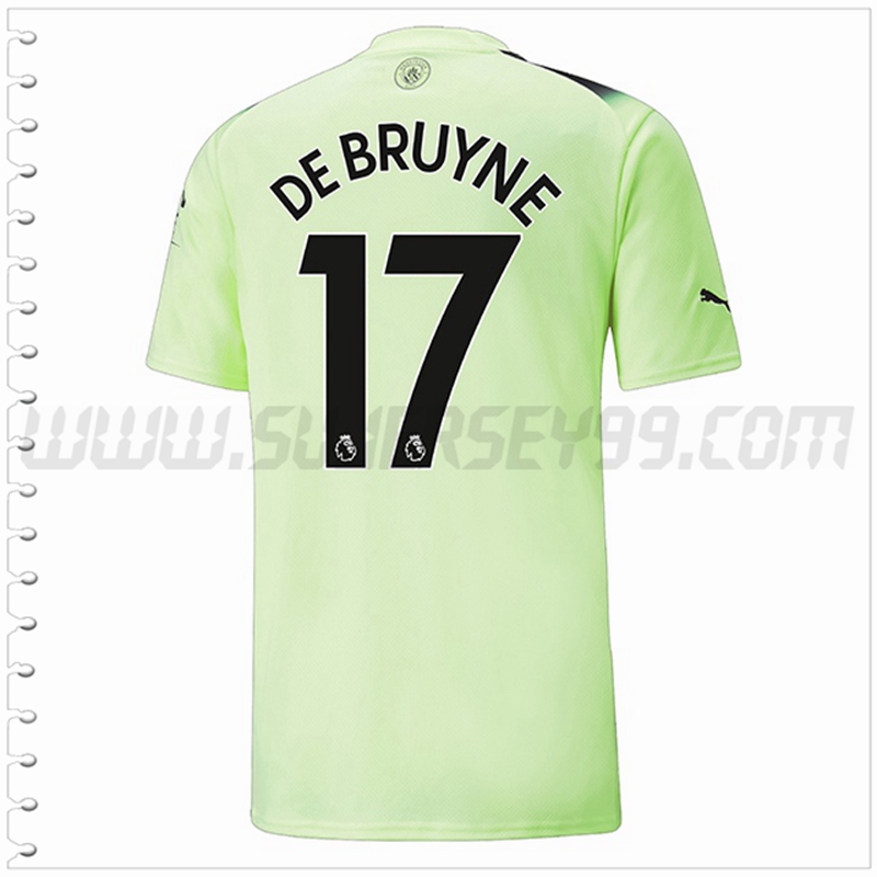 Tercera Camiseta Futbol Manchester City DE BRUYNE #17 2022 2023