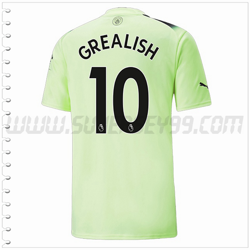 Tercera Camiseta Futbol Manchester City GREALISH #10 2022 2023