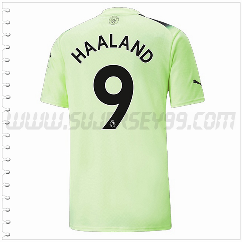 Tercera Camiseta Futbol Manchester City HAALAND #9 2022 2023