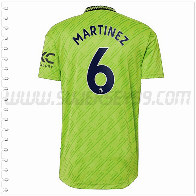 Tercera Camiseta Futbol Manchester United MARTÍNEZ #6 2022 2023