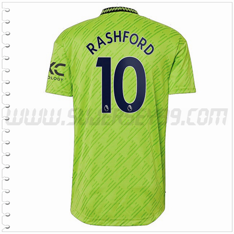 Tercera Camiseta Futbol Manchester United RASHFORD #10 2022 2023