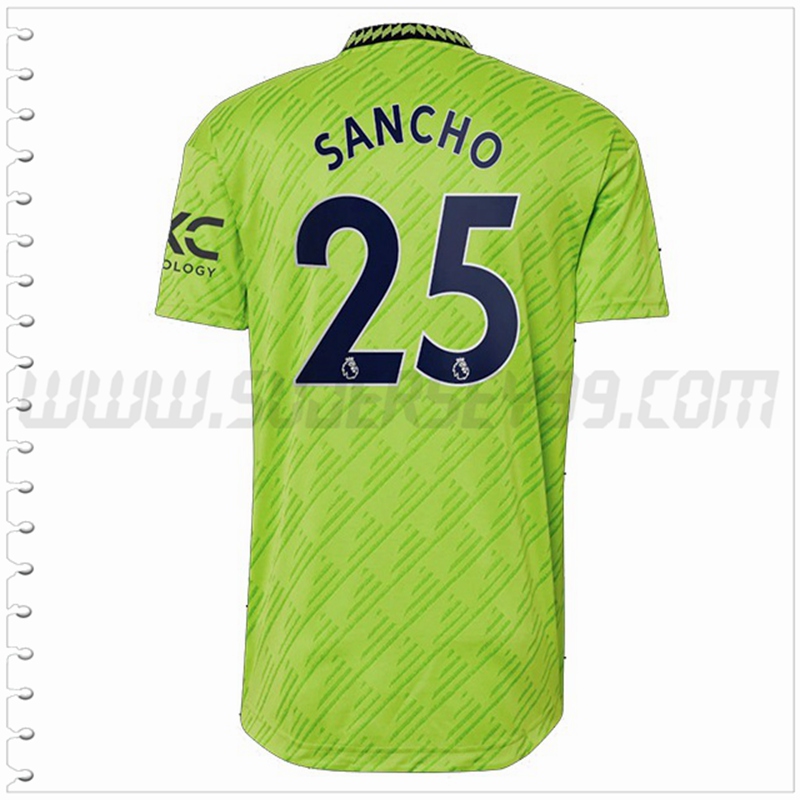 Tercera Camiseta Futbol Manchester United SANCHO #25 2022 2023