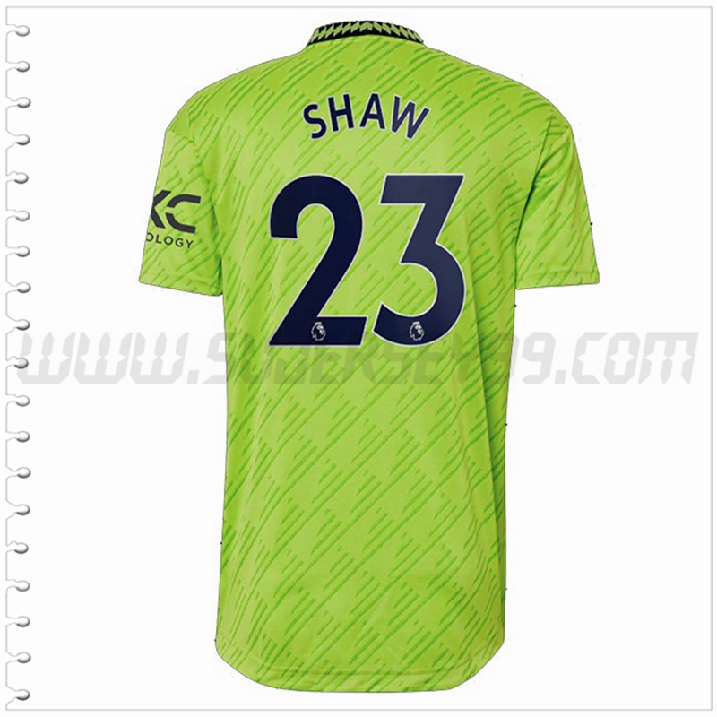 Tercera Camiseta Futbol Manchester United SHAW #23 2022 2023