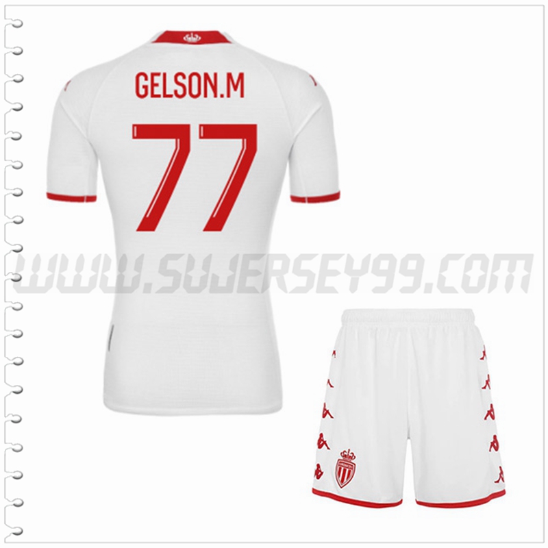 Equipacion del AS Monaco GELSON.M #77 Ninos 2022 2023