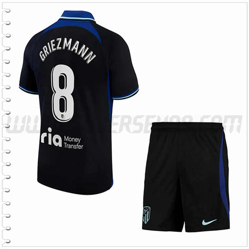 Equipacion del Atletico Madrid GRIEZMANN #8 Ninos 2022 2023