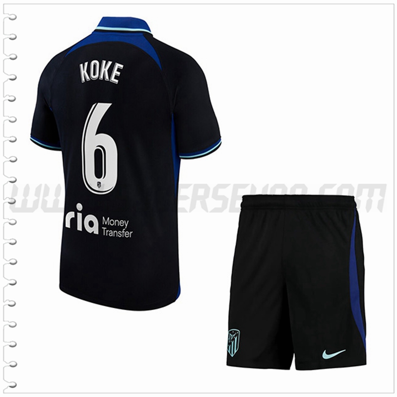 Equipacion del Atletico Madrid KOKE #6 Ninos 2022 2023