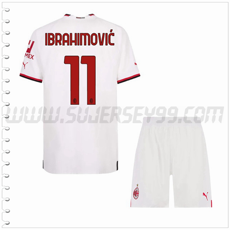 Equipacion del AC Milan IBRAHIMOVIĆ #11 Ninos 2022 2023