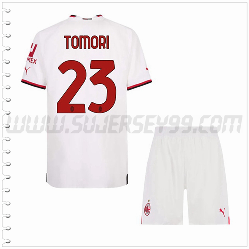 Equipacion del AC Milan TOMORI #23 Ninos 2022 2023