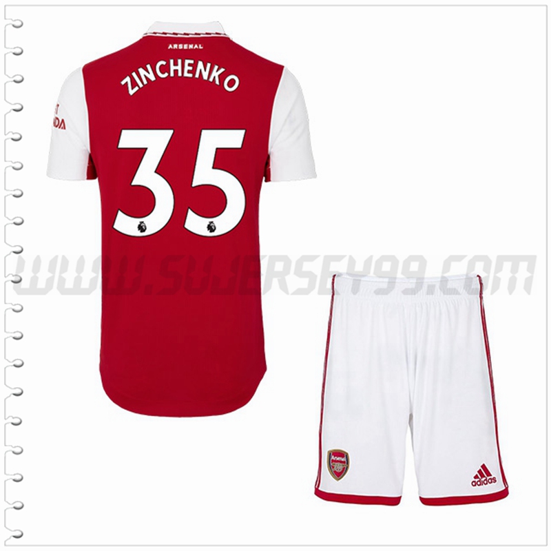 Equipacion del Arsenal ZINCHENKO #35 Ninos 2022 2023