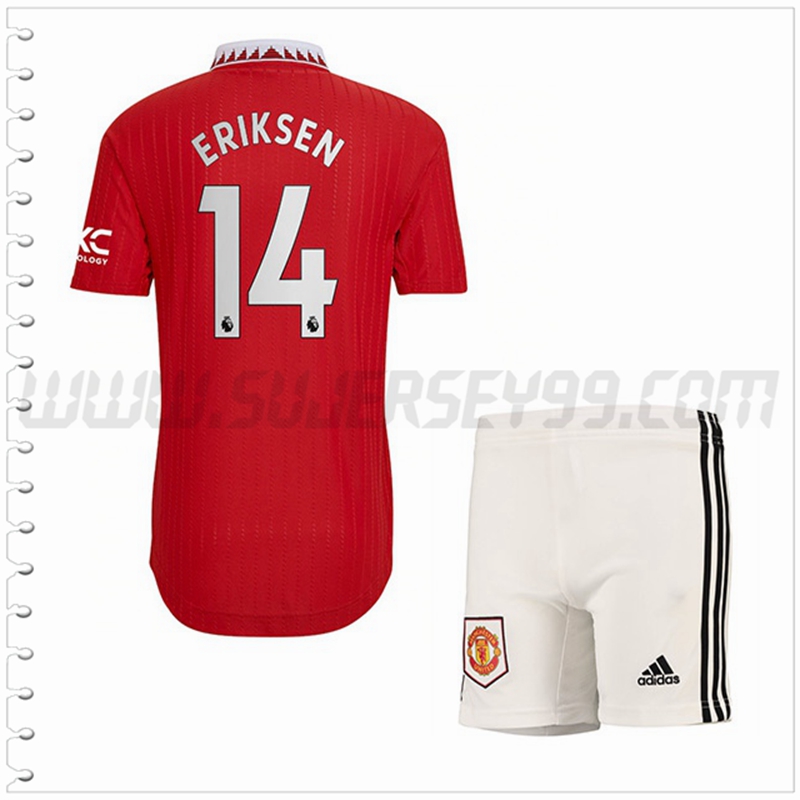 Equipacion del Manchester United ERIKSEN #14 Ninos 2022 2023