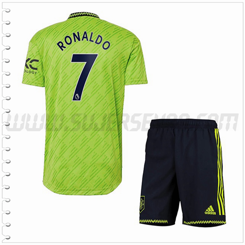 Equipacion del Manchester United RONALDO #7 Ninos 2022 2023