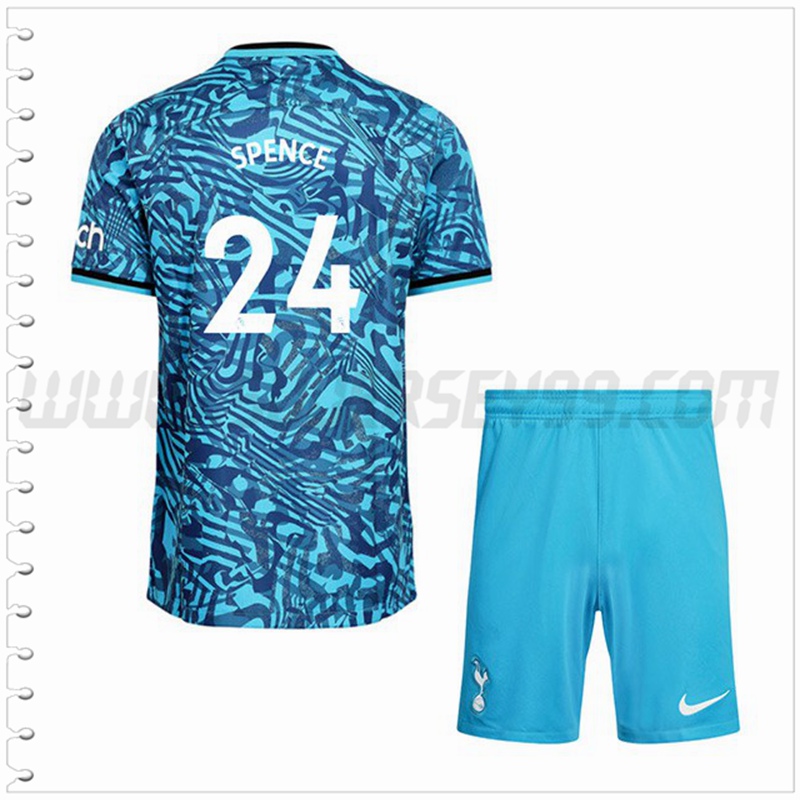 Equipacion del Tottenham Hotspurs SPENCE #24 Ninos 2022 2023