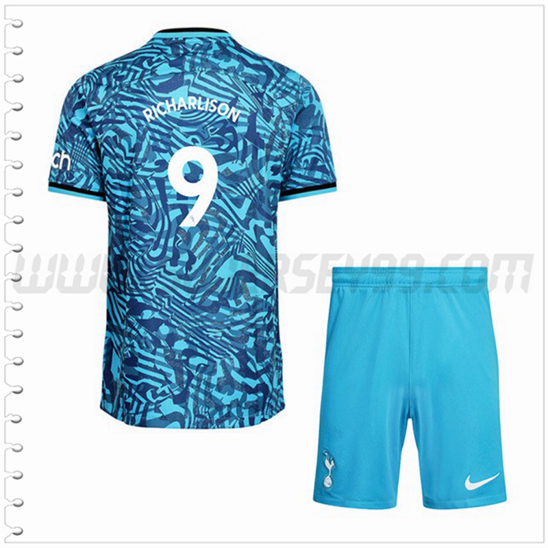 Equipacion del Tottenham Hotspurs RICHARLISON #9 Ninos 2022 2023