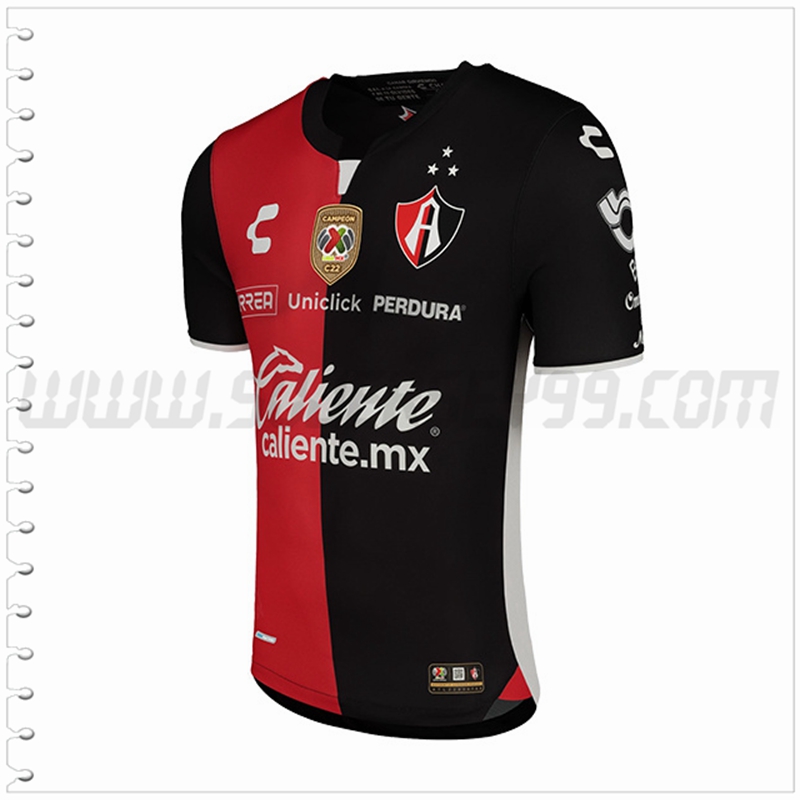 Primera Nuevo Camiseta Club Atlas Negro Rojo 2022 2023
