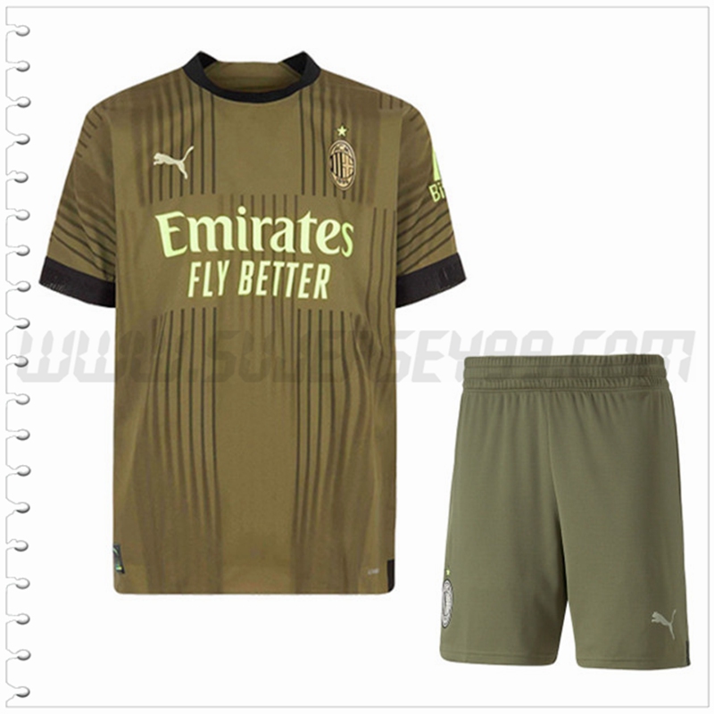 Nuevo Equipacion del AC Milan Ninos 2022 2023