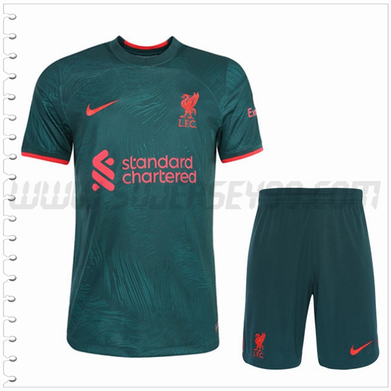 Tercera Equipacion del FC Liverpool + Pantalones Cortos 2022 2023