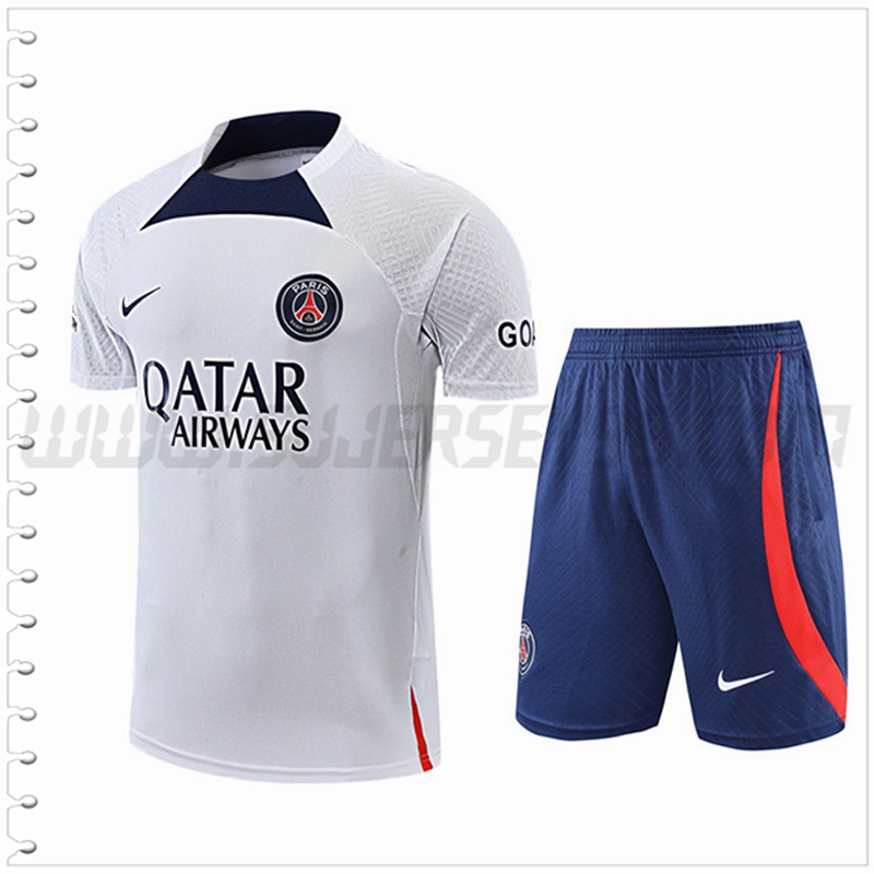 Camiseta Entrenamiento PSG + Pantalones Cortos Blanco 2022 2023