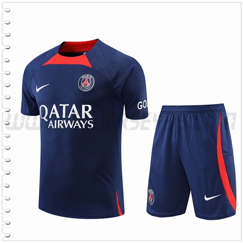 Camiseta Entrenamiento PSG + Pantalones Cortos Azul Marino 2022 2023