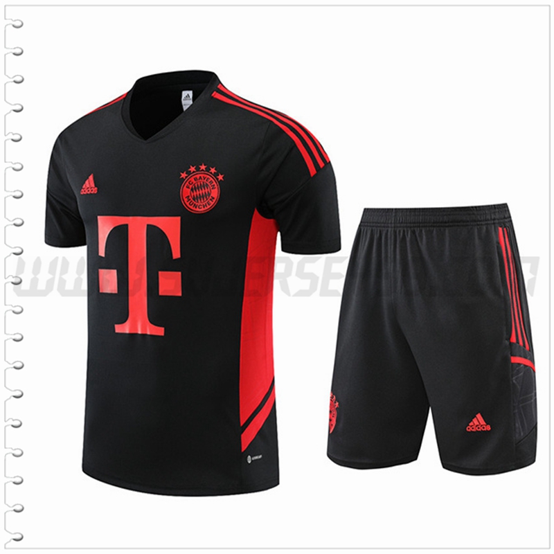 Camiseta Entrenamiento Bayern Munich + Pantalones Cortos Negro 2022 2023