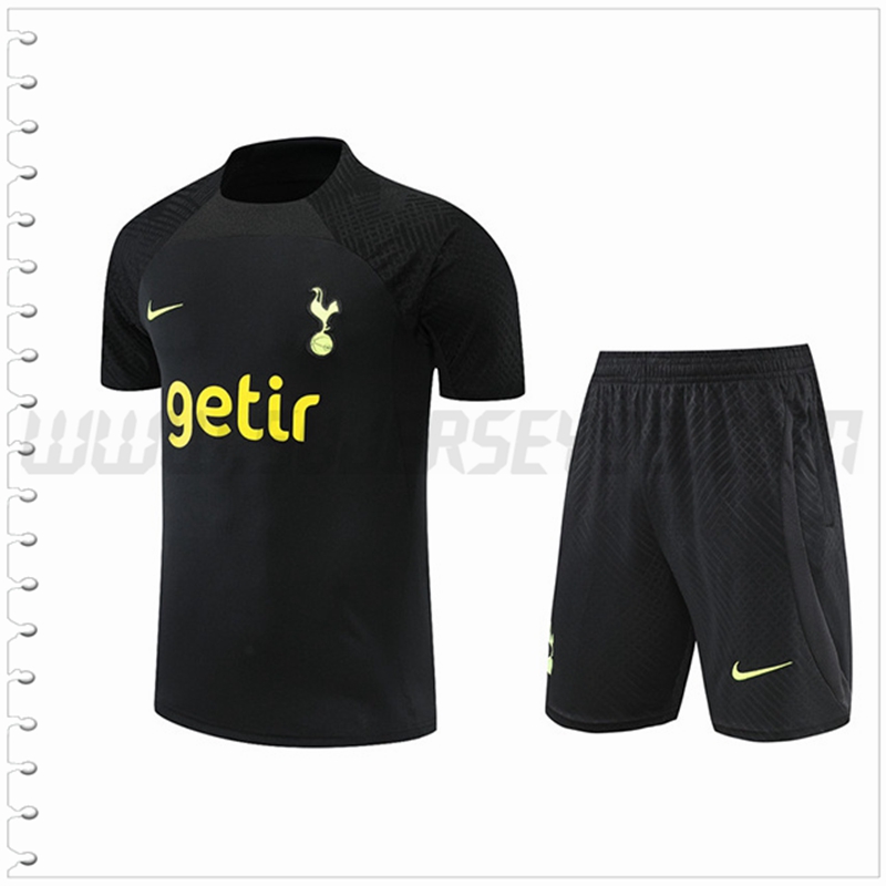 Camiseta Entrenamiento Tottenham Hotspur + Pantalones Cortos Negro 2022 2023