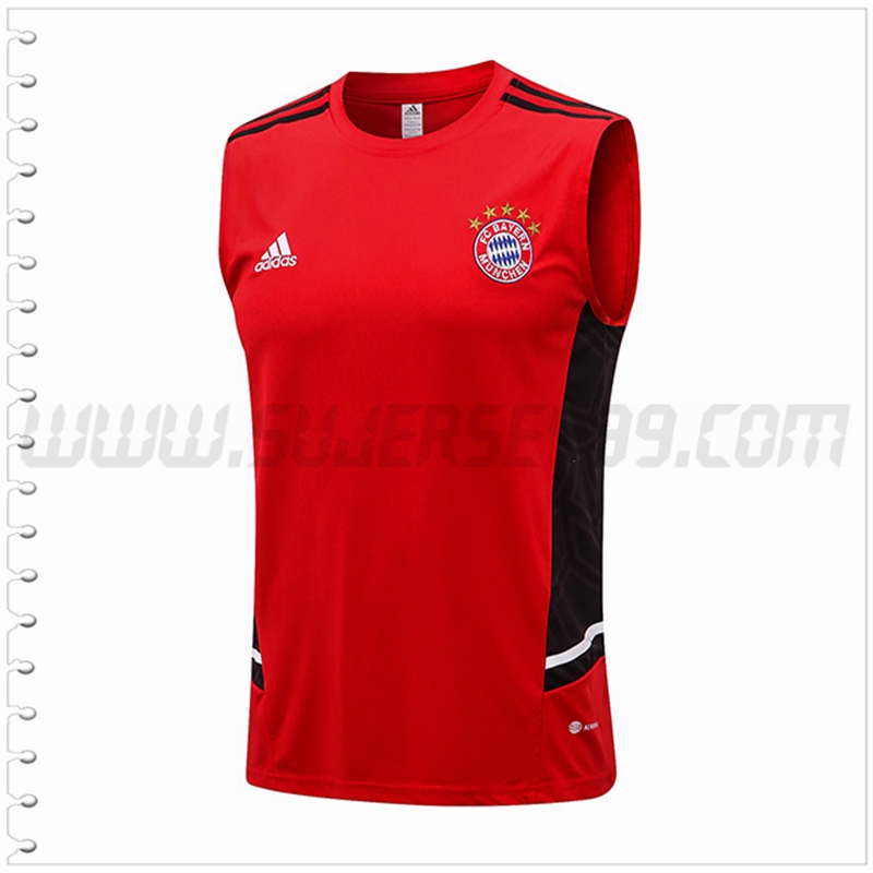 Camiseta Entrenamiento Sin Mangas Bayern Munich Rojo/Negro 2022 2023