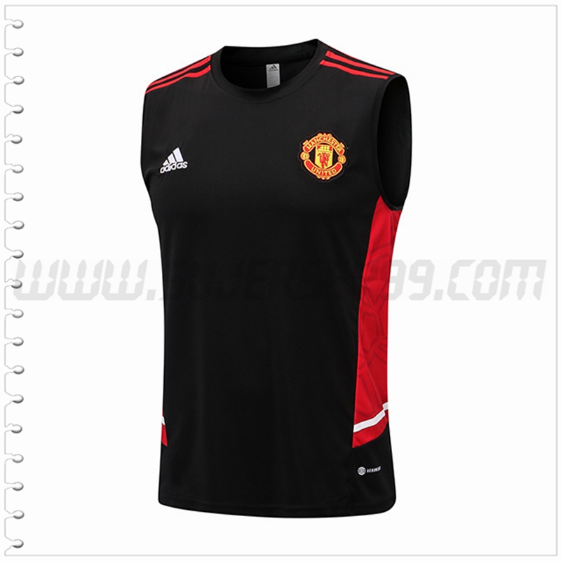 Camiseta Entrenamiento Sin Mangas Manchester United Negro 2022 2023