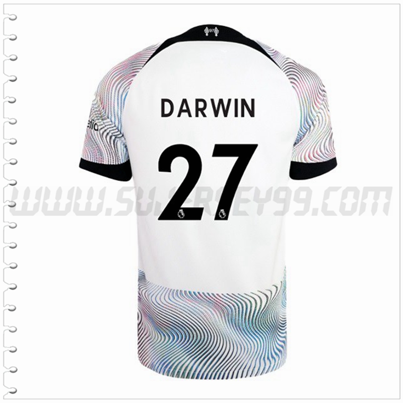 Segunda Camiseta Futbol FC Liverpool DARWIN #27 2022 2023