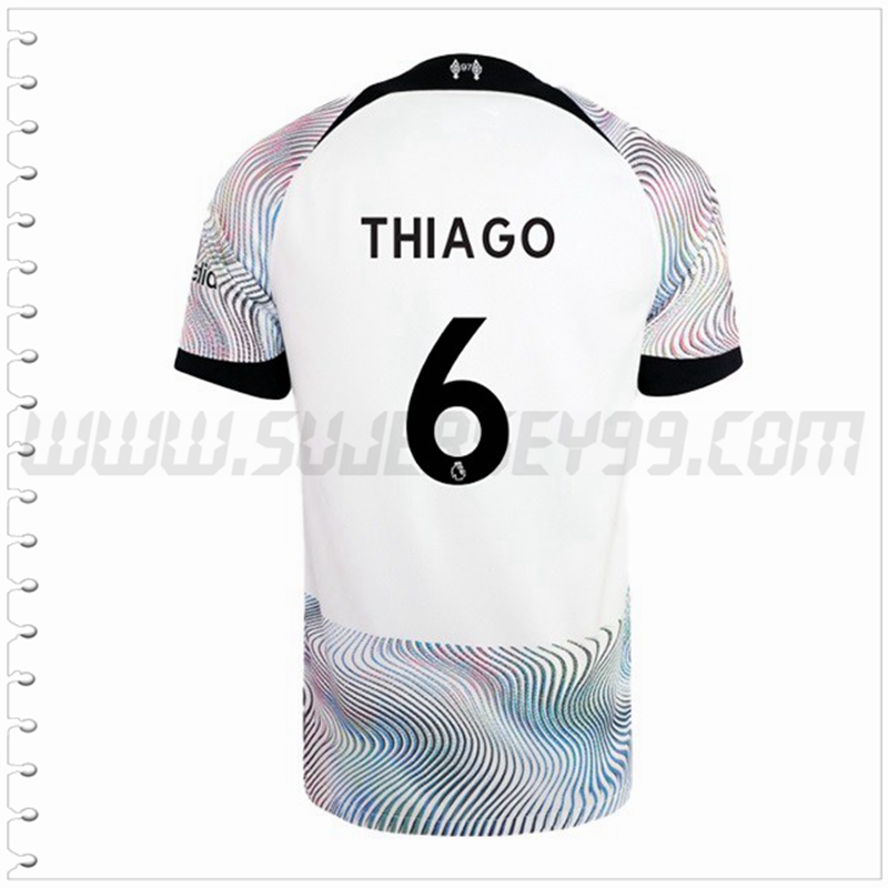 Segunda Camiseta Futbol FC Liverpool THIAGO #6 2022 2023