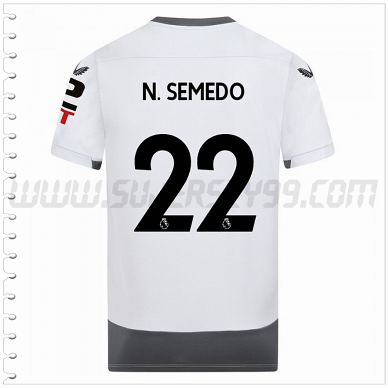 Tercera Camiseta Futbol Wolves N.SEMEDO #22 2022 2023