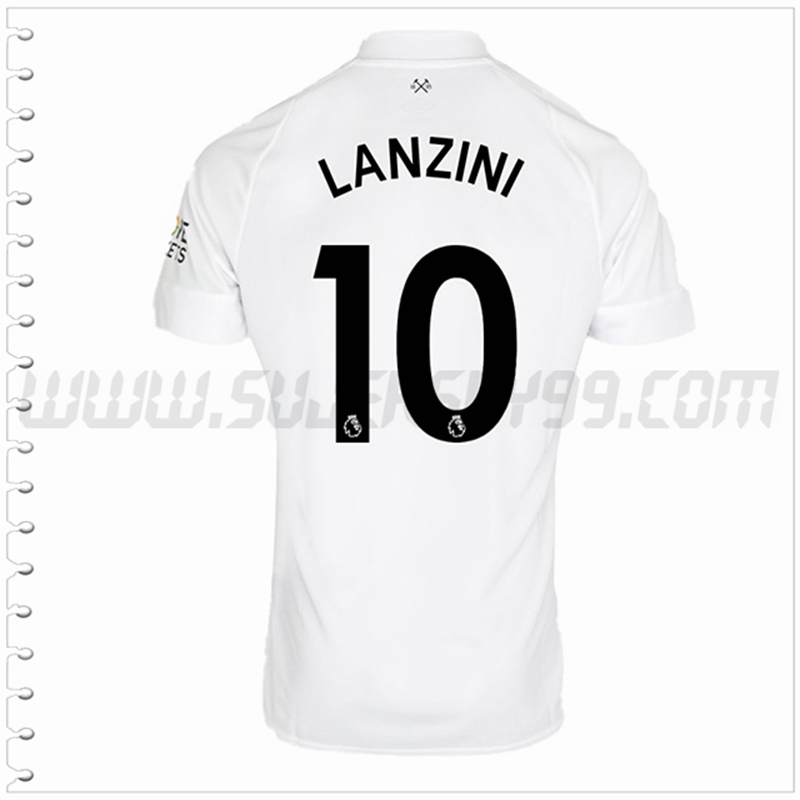 Tercera Camiseta Futbol West Ham LANZINI #10 2022 2023